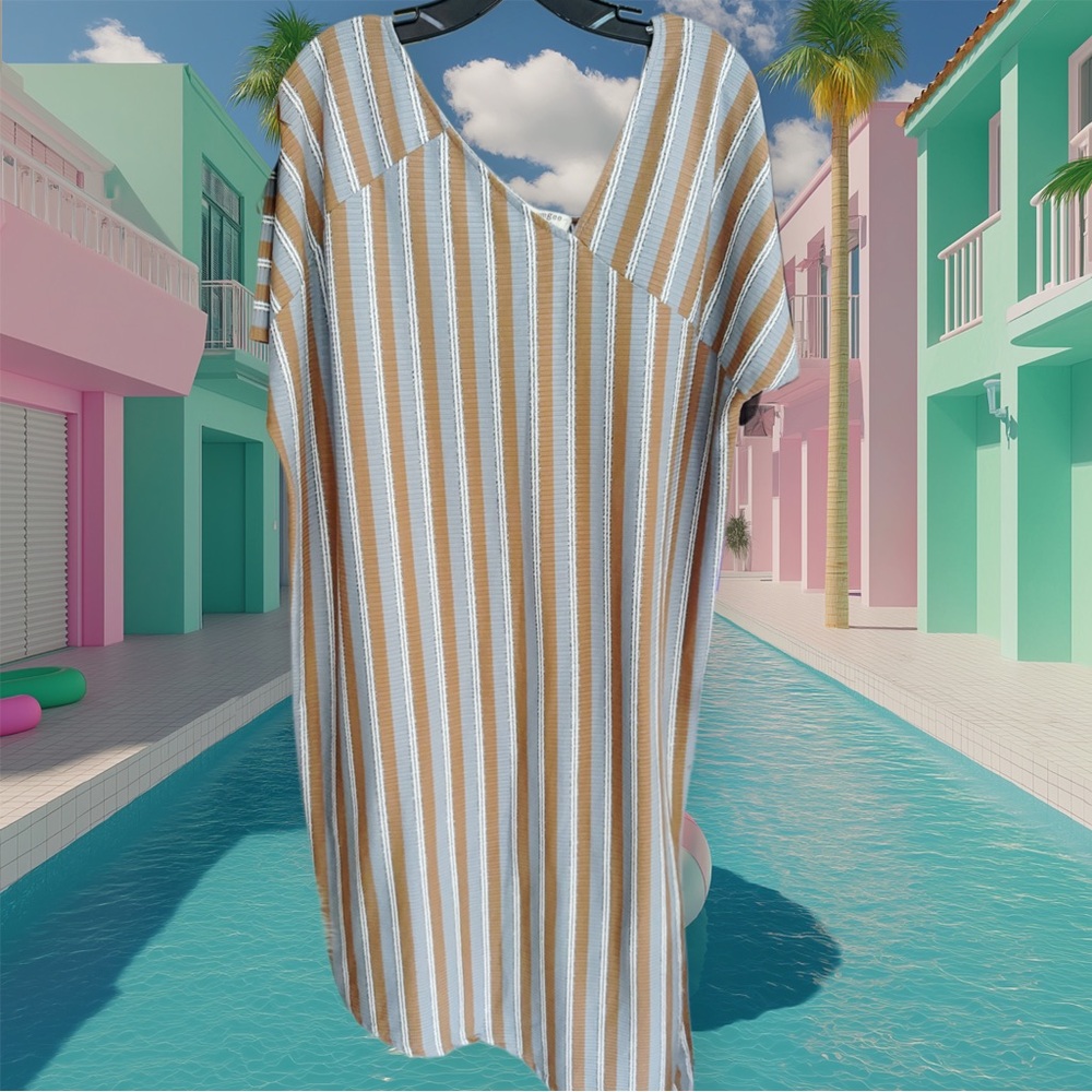 Umgee Striped V-Neck Dress